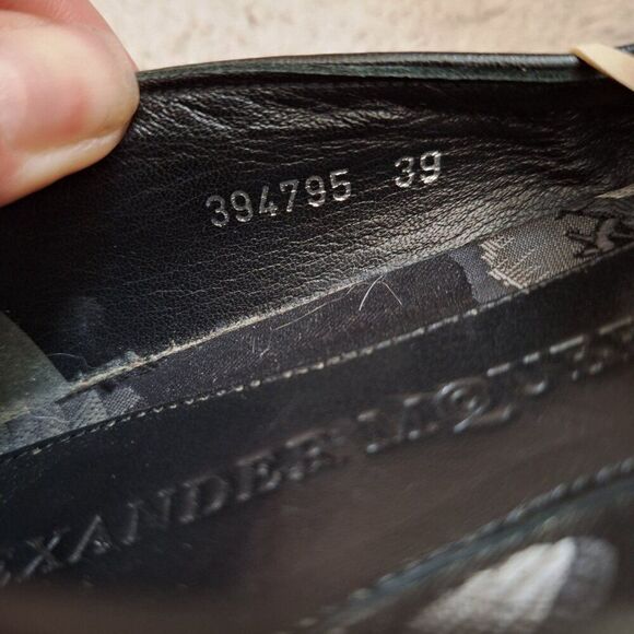 Alexander McQueen Silk Black floral print Loafer Flats size 39 - Picture 13 of 13